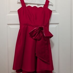 Elegant Red Kids Dress with Bow